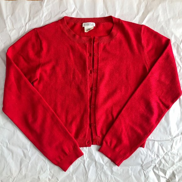 vintage late 90s CLAUDIE PIERLOT red twin-set Sz T1 - Picture 2 of 8